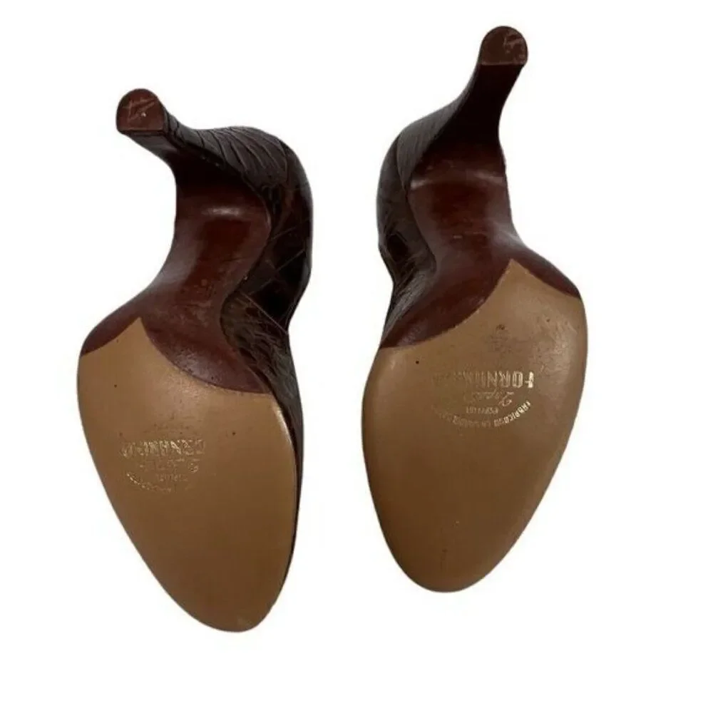 FORNARINA WOMENS HEELS BROWN SIZE 6-6.5